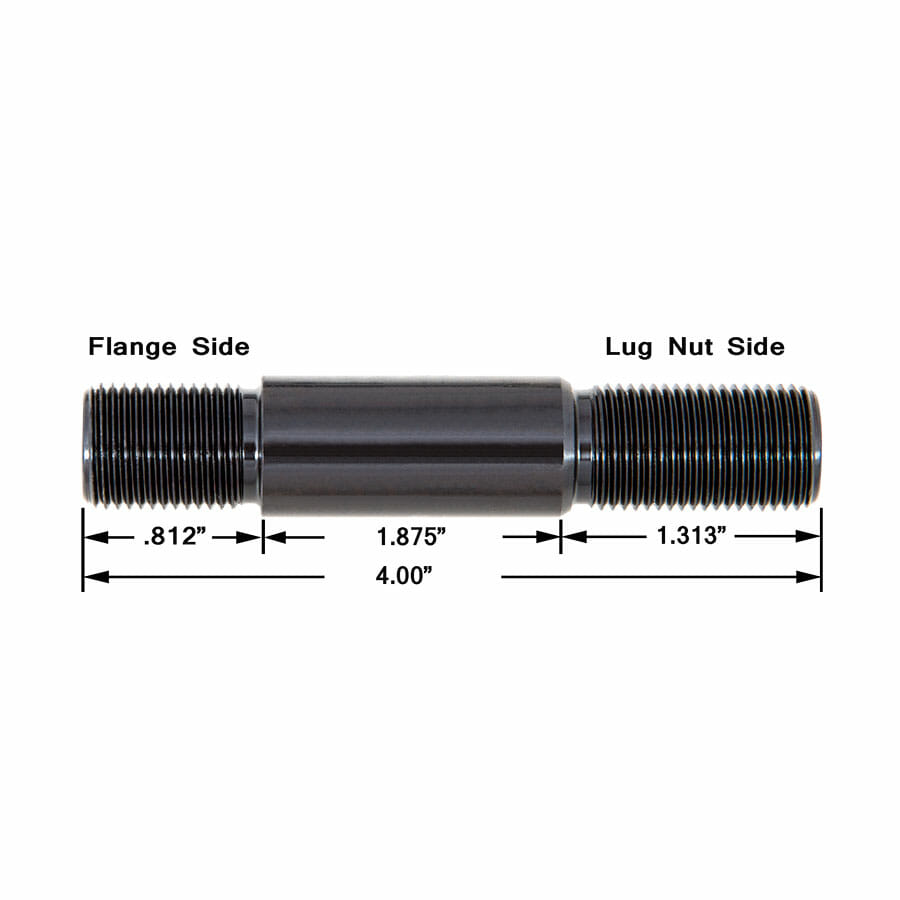 5/8″ Stud Kit with 1.875″ Wide Shank  Includes Lug Nuts & .250″ Thick Washers