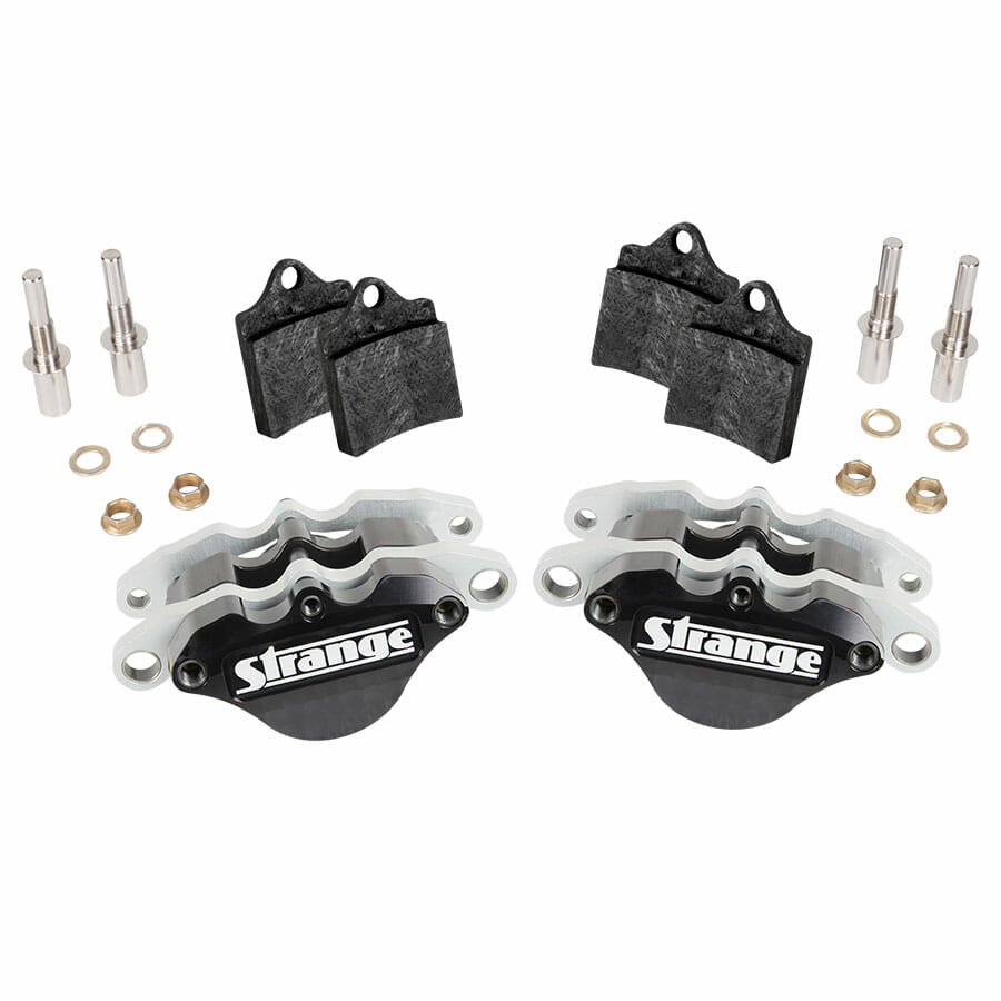 B1823-Strange Carbon Caliper Kit - 2" Piston  With Slider Assembly &amp; Carbon Pads  Using One Piece Forged or Billet Spindle Mount Wheels