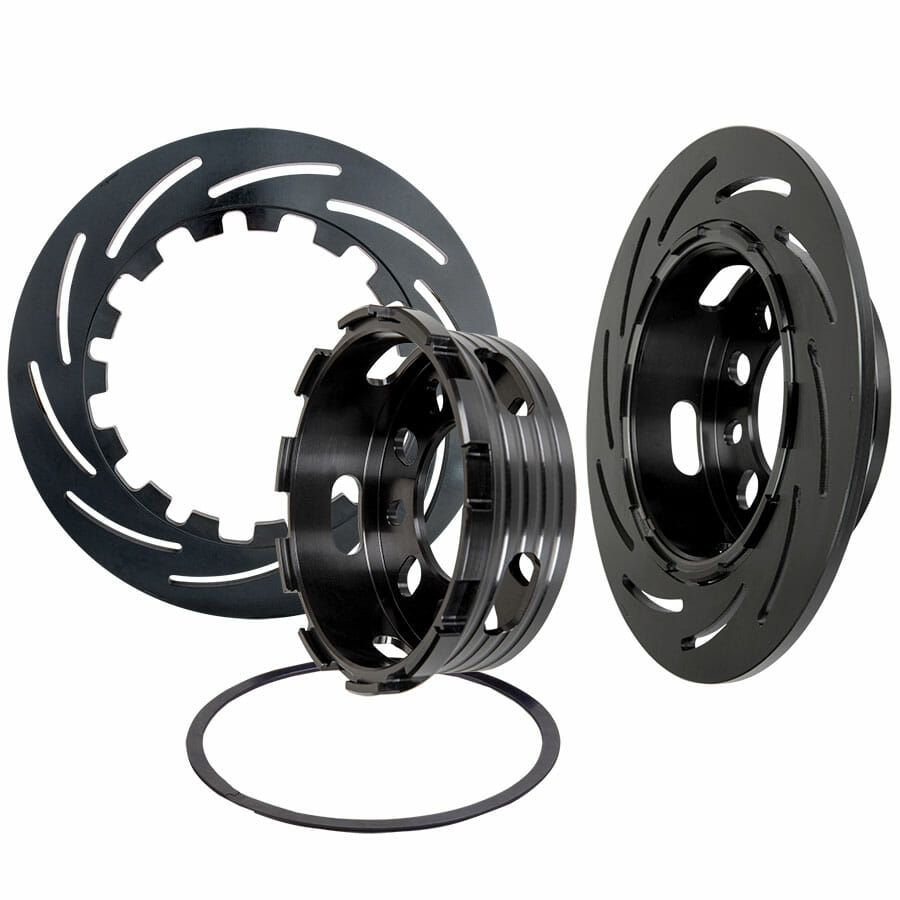 Strange Pro II Rear Brake Kit | For 3.350″ Symmetrical Housing Ends | 2 Pc Rotors, 4 Piston Calipers & DRM-35 Metallic Pads