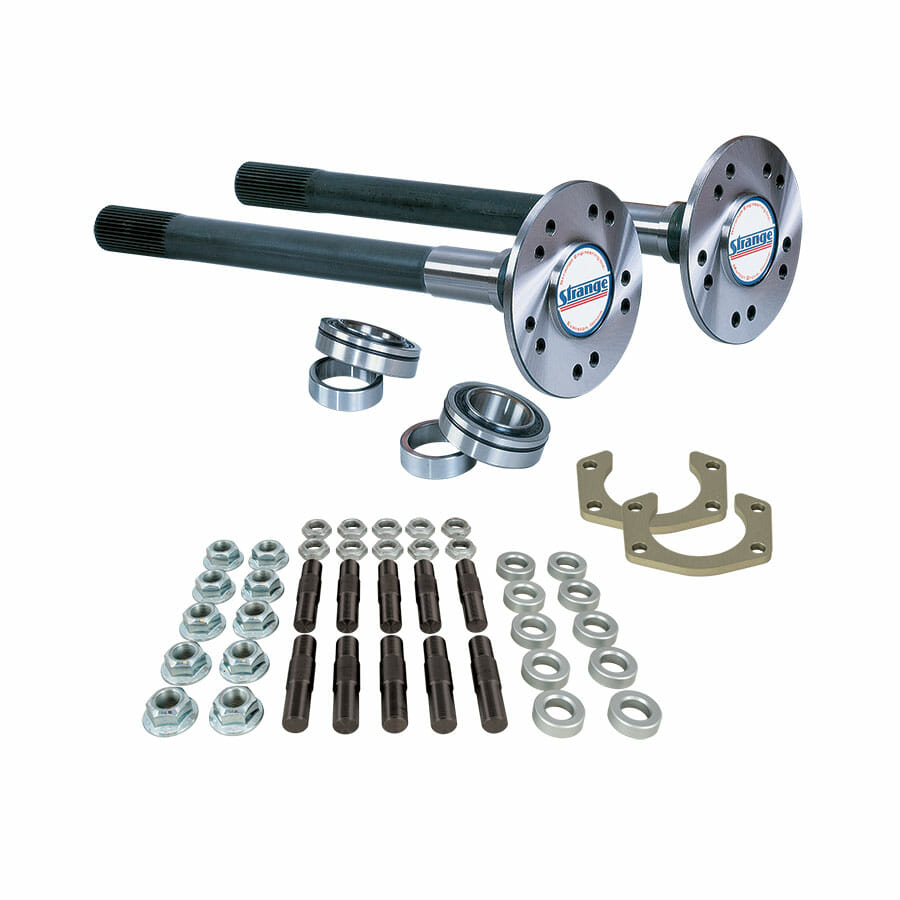 P100858-Strange Pro Race Axle Package  28, 30, 31, 33 or 35 Spline Axles  Axle Bearings, Retainer Plates, &amp; 5/8" Stud Kit