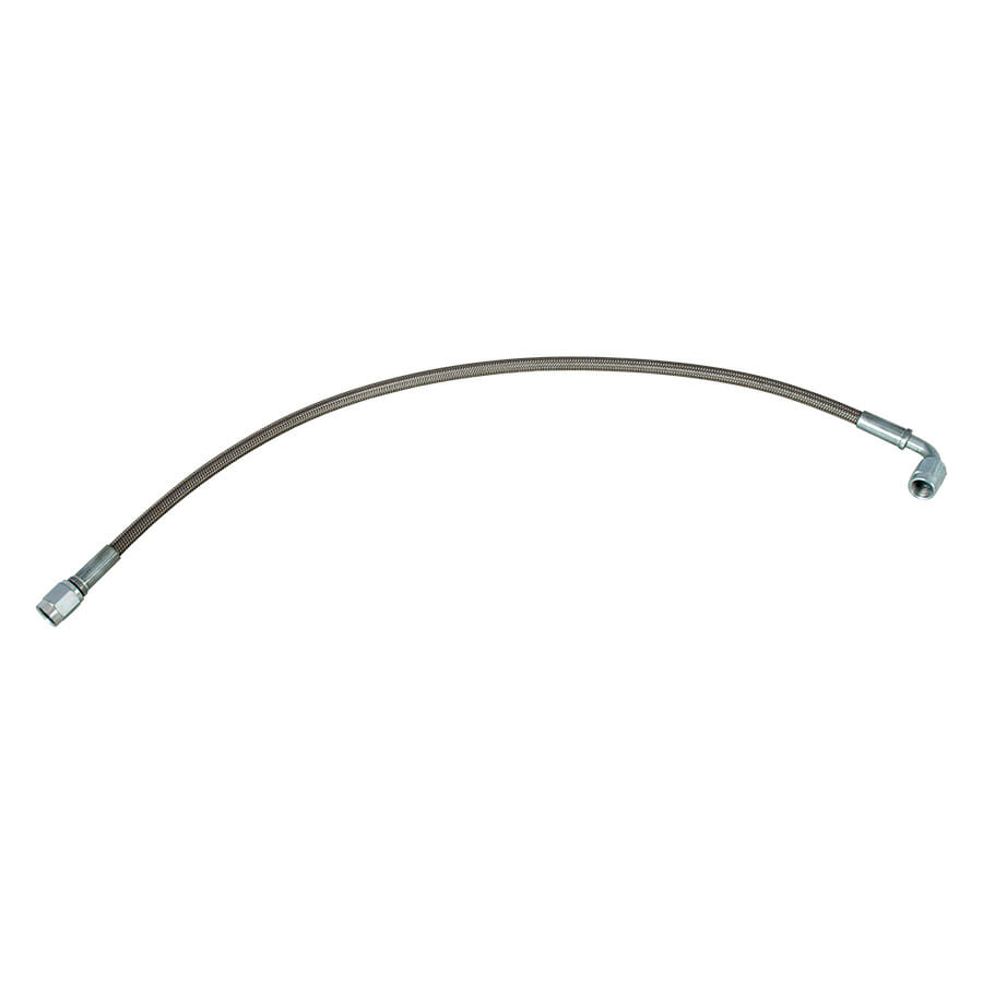 P2340-Braided Stainless Steel Brake Line - 16"  Teflon&reg; lined With Straight &amp; 90&deg; 3 AN Fittings