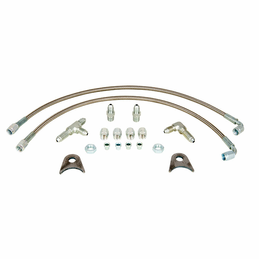 P2384-Drag Race Door Car Rear Plumbing Kit  With 3 AN Braided Stainless Steel Lines &amp; Fittings