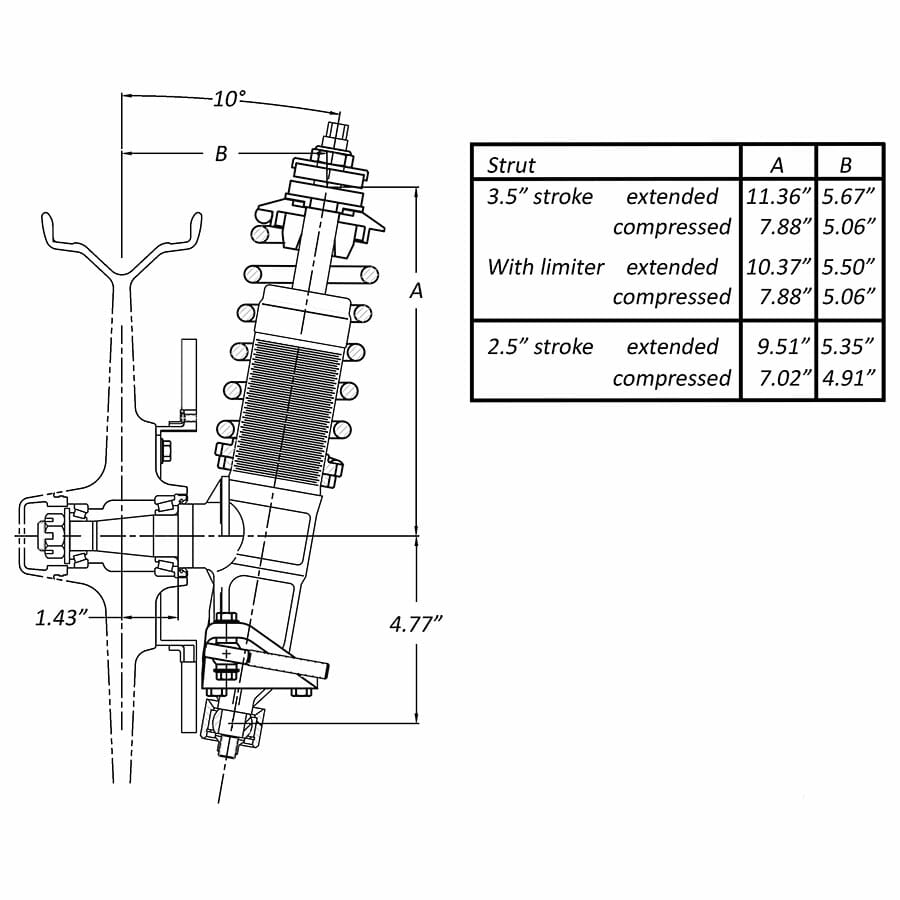 Strange Ultra Strut Package | Double Adjustable With Carbon Brake Kit | For Spindle Mount Wheels